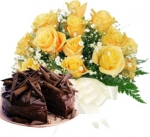 Love Byte 12 Roses Chocolate Cake