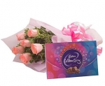 Pink Roses N Chocolates
