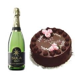 Champagne N chocolate Cake