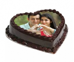 Heart Shape Photo Chocolate Cake 1kg