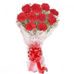 10 Elegant Red Carnations Bouquet