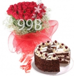 Birthday Surprise 20 Red Roses & 1/2 Kg Black Forest Cake