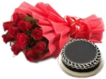 10 Red Roses & 1 Kg chocolate cake