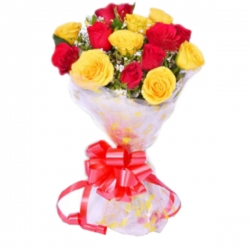 Red And Yellow Roses Bunch