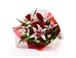 Red Rose With Lilly