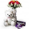 Love & Romance 12 Roses Teddy & Chocolates