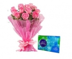 Pink Roses And Celebration Box