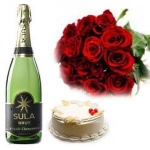 Red Rose With Cake