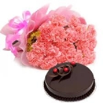 Pink Carnation With Cake