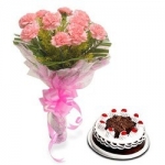 Carnation With Black Forest Cake
