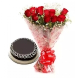 Red Roses & Chocolate Cake