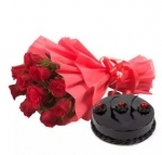 10 Red Rose N Truffle Cake