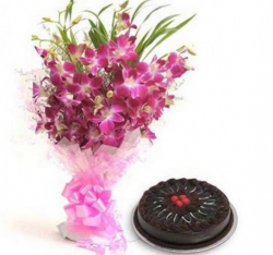10 Purple Orchid N Chocolate Cake