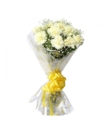 Ten White Carnations