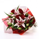Divine Red Rose & Lilly