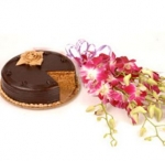 Exotic Orchid N Chocolate Cake