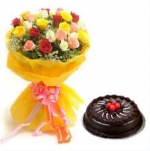 Chocolate Cake N Roses Premium