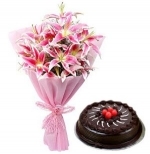 Luxurious Lillies N Truffle Cake