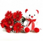 Gerbera With Cute Teddy