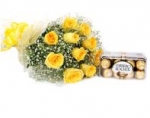 Yellow Roses N Ferrero Rocher