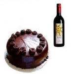 Chocolate Cake N Wine Bottle