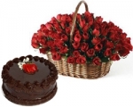 Sensation Bonanza 100 Roses & Cake