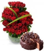 Passion love 100 Roses & Chocolate Cake