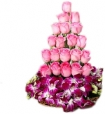 Basket Of Roses N Orchids