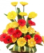 Red N Yellow Gerbera Basket