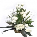20 White Carnation Basket