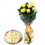 Yellow Roses N Rasgulla