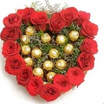 Roses with chocolates