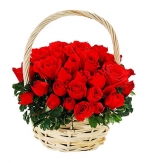 Romantic 36 Red Rose Basket