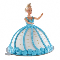 dark blue anarkali dress Blue Theme Doll Cake – Gurgaon & Delhi NCR