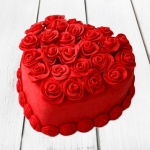 Rose Cake Heart Shape