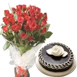 Chocolate Passion 40 Roses & Chocolate Cake